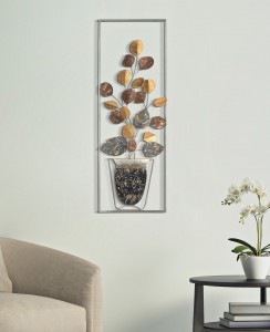 Decoratiune metalica de perete Vase A Multicolor, l31xA3,5xH89,5 cm