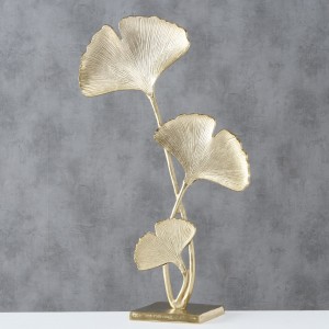 Decoratiune metalica Ginkgo Auriu, l38xA17xH67 cm