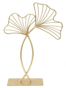 Decoratiune metalica Leaf Glam Auriu, L25xl8,5xH35 cm