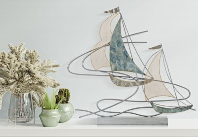 Decoratiune metalica, Regata Multicolor, l64xA8,9xH60 cm