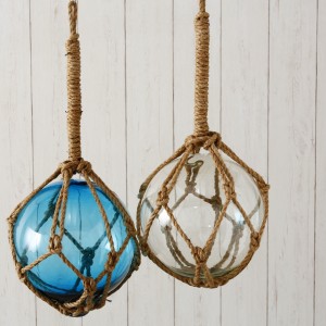 Decoratiune suspendabila din sticla Fisher Clear / Turcoaz, Modele Asortate, Ø25xH25 cm