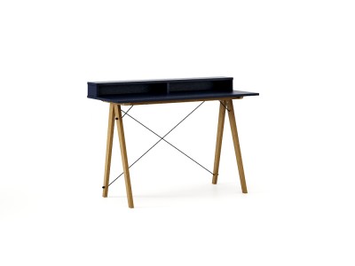 Masa de birou Desk Slim Oak Dark Navy II, L120xl50xh85 cm