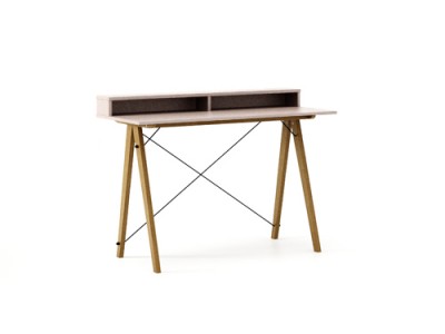 Masa de birou Desk Slim Oak Dusty Pink II, L120xl50xh85 cm