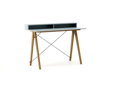 Masa de birou Desk Slim Oak Ice Blue II, L120xl50xh85 cm