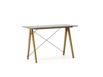 Masa de birou Desk Slim Oak Grey, L120xl50xh75 cm