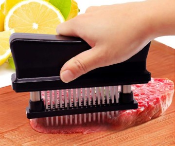 Dispozitiv fragezire carne, din otel inoxidabil si ABS, Tender Negru, L15xl3,5xH11,5 cm