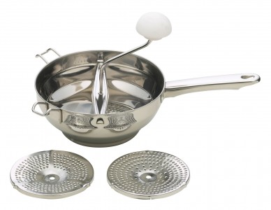 Dispozitiv manual de pasat legume, din otel inoxidabil, Ø20 cm, Lesto Crom