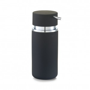 Dozator pentru sapun din ceramica, Rubber, Ø 6,6xH16 cm