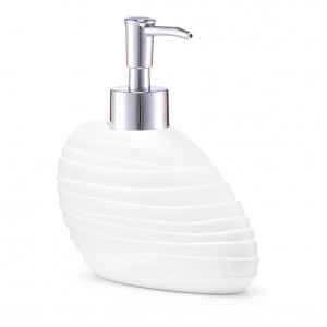 Dozator pentru sapun din polirasina, Abstrakt White, l15,2xA7,6xH15 cm