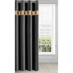 Draperie Bueno Velvet Negru, 140 x 250 cm, 1 bucata