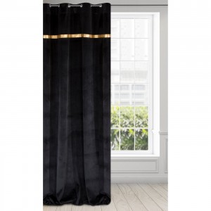 Draperie Emera Velvet Negru, 140 x 250 cm, 1 bucata