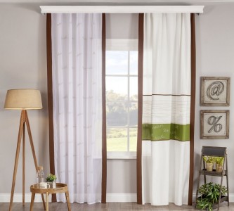 Set perdea si draperie pentru copii Freedom White / Brown
