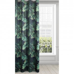 Draperie Omega Velvet Negru / Verde, 140 x 250 cm, 1 bucata