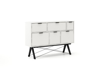 Comoda Asymetric Maxi Black White, l130xA50xH90 cm