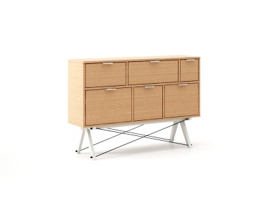 Comoda Asymetric Maxi White Beech, l130xA50xH90 cm