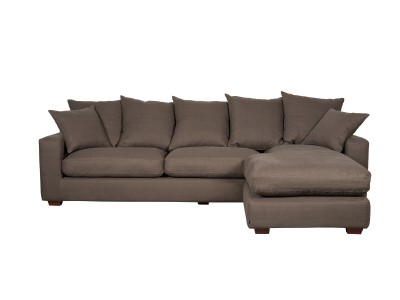 Coltar tapitat cu stofa Cornwall cu sezlong pe dreapta