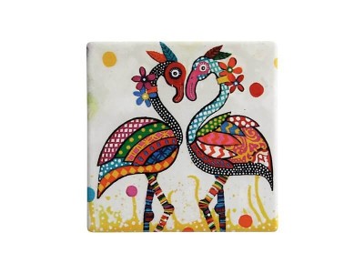 Set 6 coastere Flamboyant, Ceramica, Smile Style, 9 cm