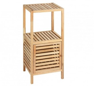 Dulap baie cu 1 usa si etajera, din lemn de nuc, Norway Natural, l39xA35xH86 cm