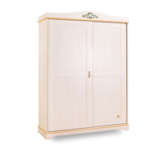 Dulap din pal cu 2 usi glisante, pentru copii si tineret, Flora Natur, l165xA61xH226 cm