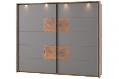 Dulap cu 2 usi glisante Livorno 72 Oak / Grey, l270xA60xH225 cm