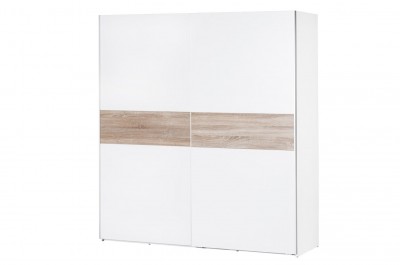 Dulap din pal cu 2 usi glisante Venetia 01 Alb / Stejar Sonoma, l183xA60xH202 cm