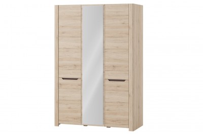 Dulap din pal, cu 3 usi si oglinda Desjo 06 Stejar San Remo, l140xA58xH207 cm