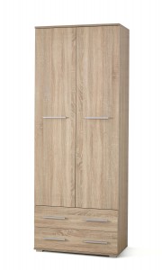 Dulap din pal cu 2 usi si 2 sertare Liamis REG-2 Stejar Sonoma, l77xA40xH200 cm