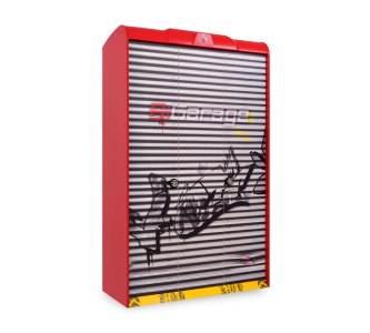 Dulap din pal cu 3 usi, pentru copii Champion Racer Red / Grey, l120xA57xH210 cm