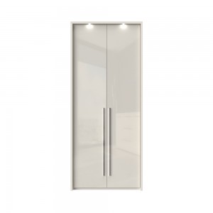 Dulap din pal si MDF, cu 2 usi si LED inclus, Piano Stripes P2B/PN Bej, l97xA60xH226 cm