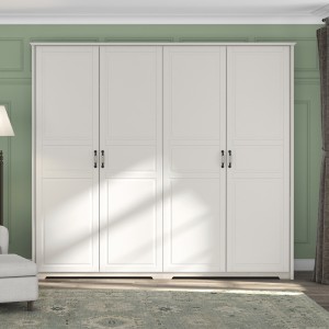 Dulap din pal si MDF, cu 4 usi, Evergreen P4/EG Large Ivoir Mat / Pin Polar, l251xA58xH224 cm