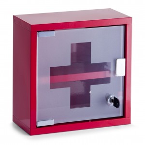 Dulap pentru medicamente, Metal Red, l25xA12xH25 cm