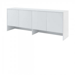 Dulap suspendat cu 4 usi, din pal, BC10 Medium Horizontal Alb Mat, l211xA46xH80 cm