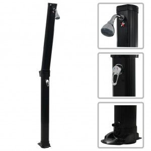 Dus solar pliabil de exterior, Foldable Negru, L23xl15xH214 cm