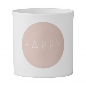 Suport lumanare Happy Alb, Ø6xH6,5 cm