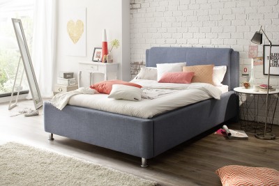 Pat tapitat cu stofa El Paso Albastru