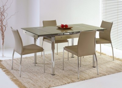 Masa extensibila din sticla Elston H bej