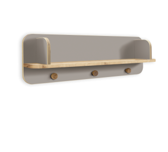 Etajera suspendata din pal, pentru bebe Baby Grey / Natural, l82xA15xH25 cm