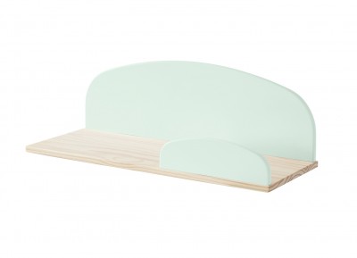 Etajera suspendata din lemn de pin si MDF, pentru copii Kiddy Large Verde Mint, l65xA25xH21,4 cm