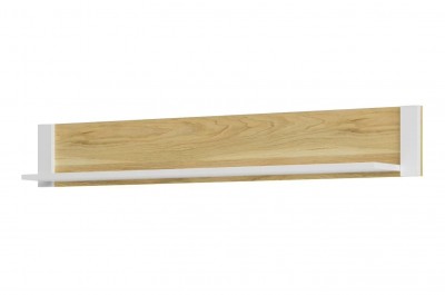 Etajera suspendata din pal, Barris 35 Nuc American / Alb Mat, l140xA20xH21 cm