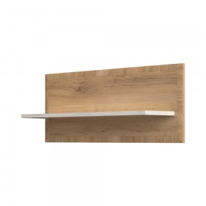 Etajera suspendata din pal si MDF, Gala Small Bej / Nuc Pacific, l92xA21xH35 cm