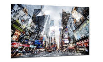 Tablou Sticla Glasspik Time Square, 80x120 cm