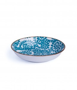 Farfurie din portelan, Ø10xH2,4 cm, Oriented Branch Small Turcoaz