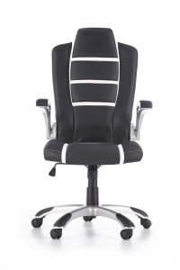 Scaun de birou ergonomic tapitat cu piele ecologica Fausto Black / White, l65xA74xH116-126 cm
