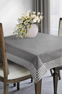 Fata de masa Berit 85x85 cm Gri inchis / Alb