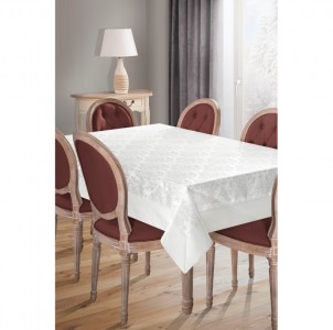 Fata de masa Damask Alb