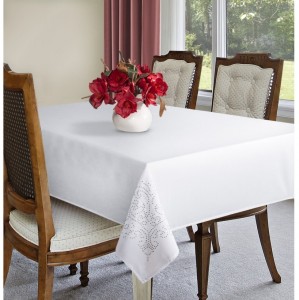 Fata de masa Yvette Alb / Argintiu