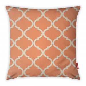 Fata de perna Geometry YK2091 Portocaliu / Alb, 42 x 42 cm 