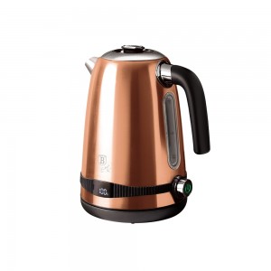 Fierbator apa cu afisaj digital, termostat si baza rotativa, din otel inoxidabil, 1,7L, 2200W, Metallic Line Rose Gold