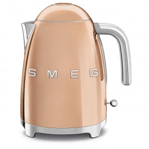 Fierbator apa KLF03RGEU cu termostat si baza rotativa, Rose Gold Lucios, Retro 50, 1,7L, 2400W, SMEG