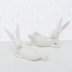 Figurina decorativa din ceramica Alberto Alb, Modele Asortate, l16xA5,5xH11 cm